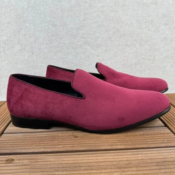 Alfani Mens Burgundy Padded Zion Round Toe Slip On Loafers Shoes 12 M - Picture 1 of 6